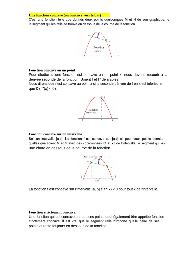 Fonction Concave : Définition et Propriétés | PDF | Intervalle ...
