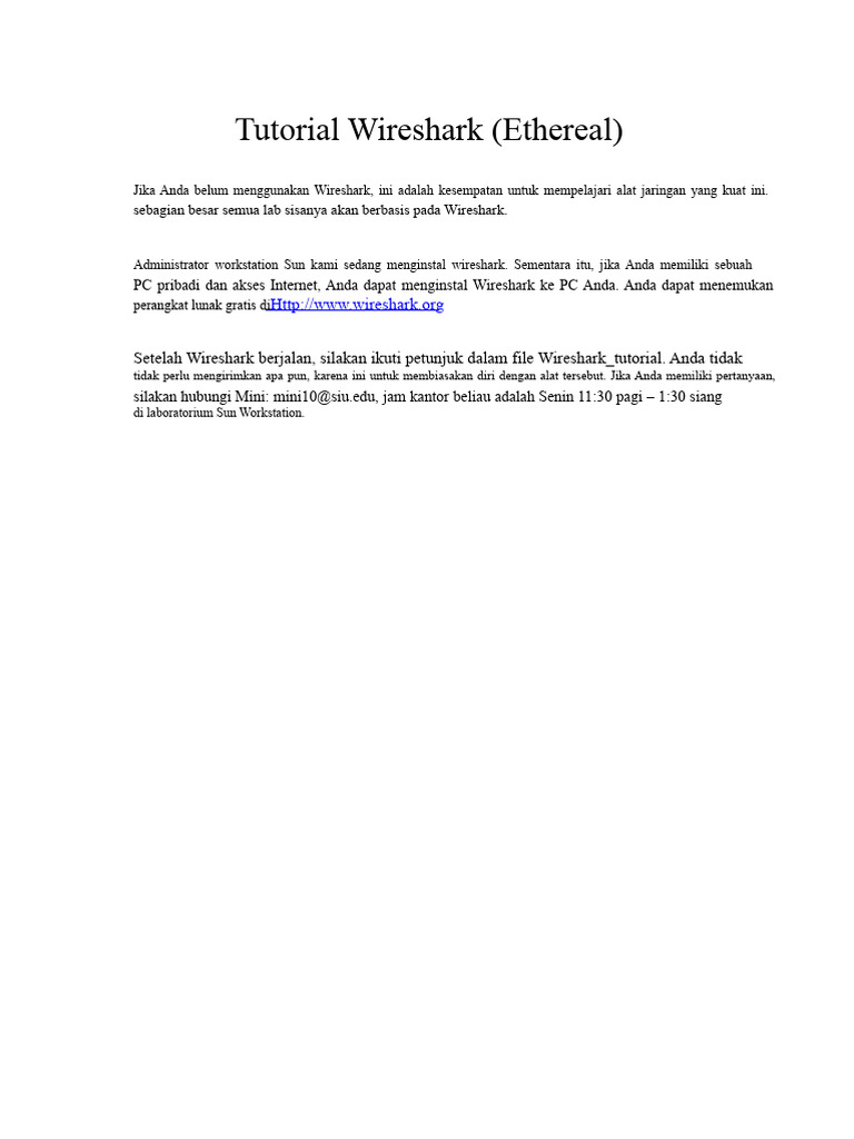 Wireshark Tutorial PDF | PDF
