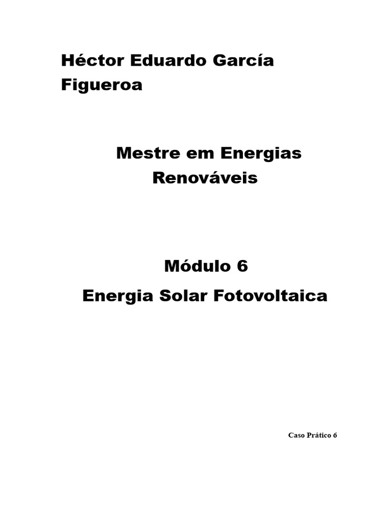 Projeto de Instalação Solar Fotovoltaica | PDF | Fotovoltaica | Energia ...