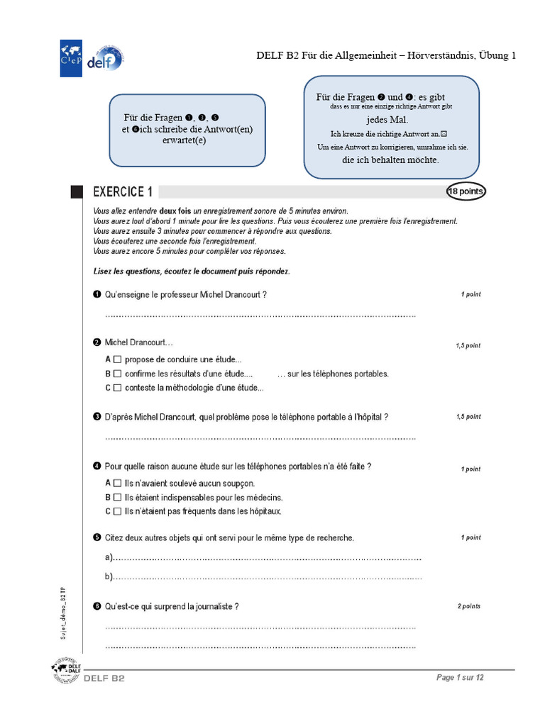 Delf-B2-Test Vollständig | PDF