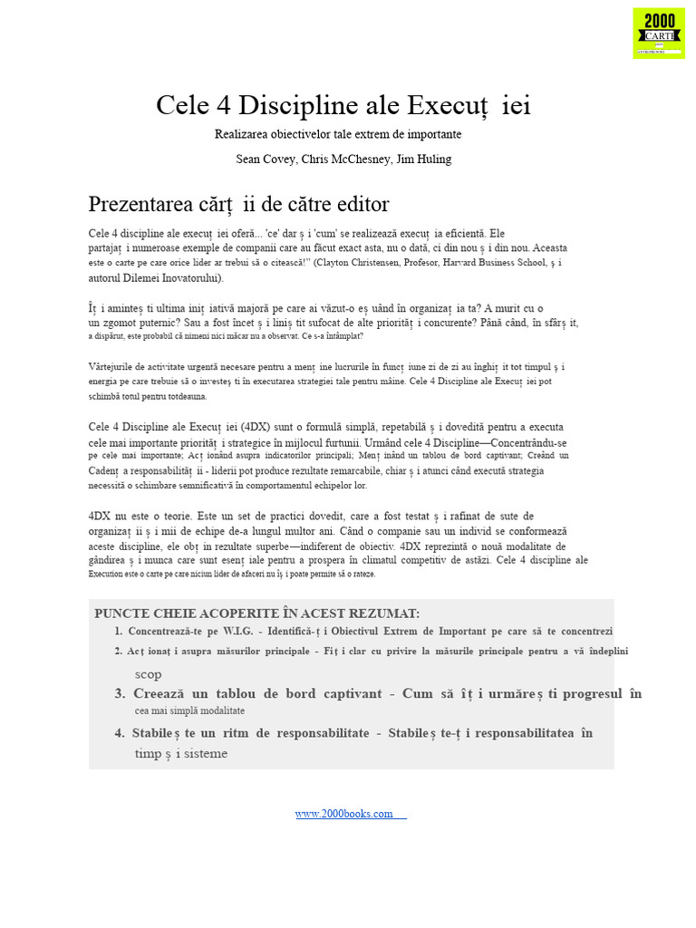 4 Discipline Ale Execuției v2.1 | PDF