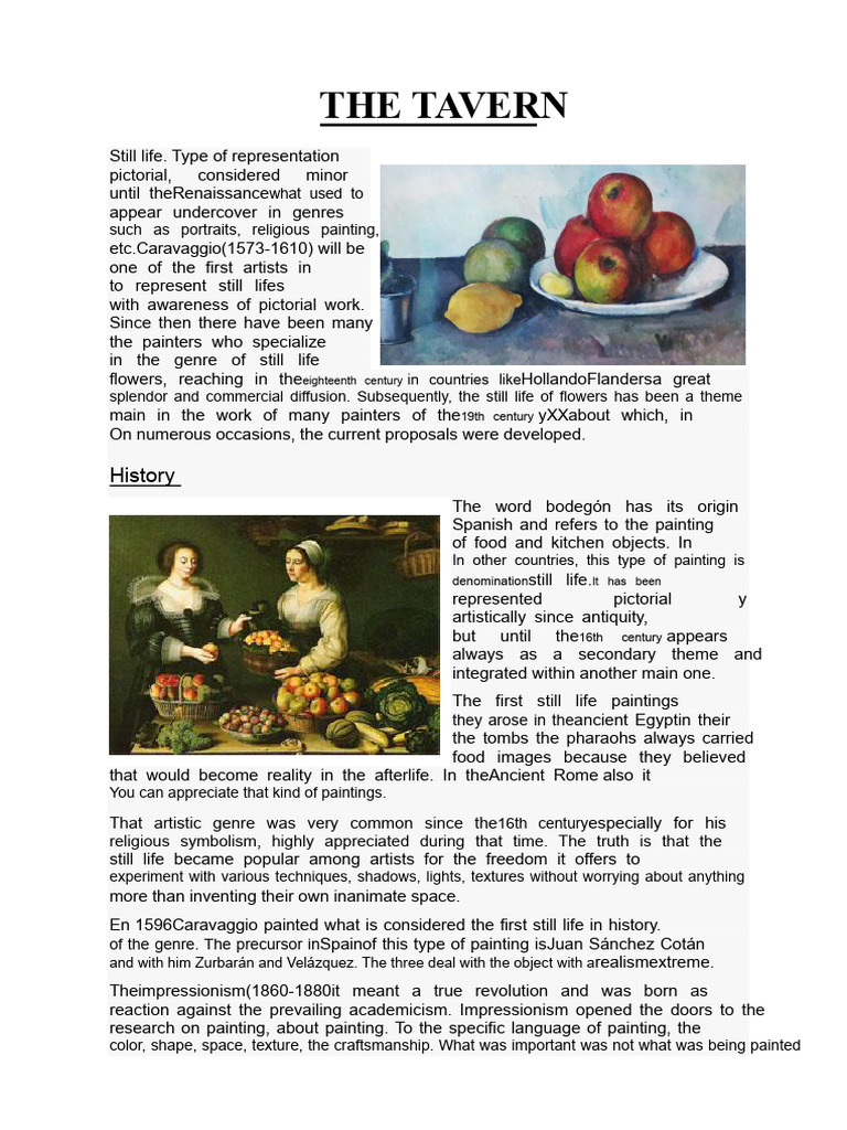 History and Art of Still Life Painting | PDF | Still Life | Visual Arts