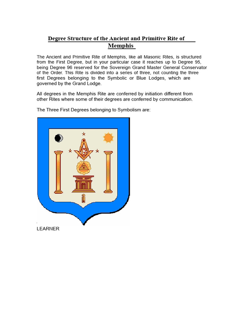 Degrees Structure of The Ancient and Primitive Rite of Memphis PDF ...