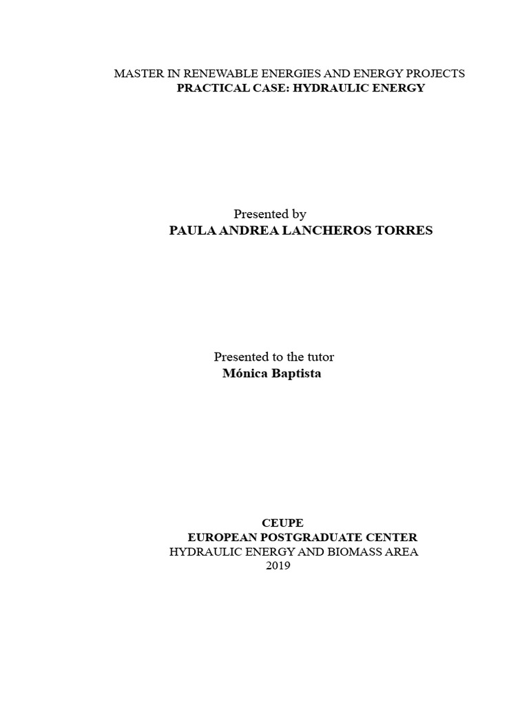 Hydraulic Energy Project Case Study | PDF | Power Station ...