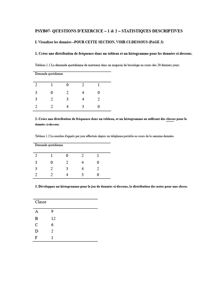 Statistiques Descriptives et Visualisation | PDF | Statistique ...
