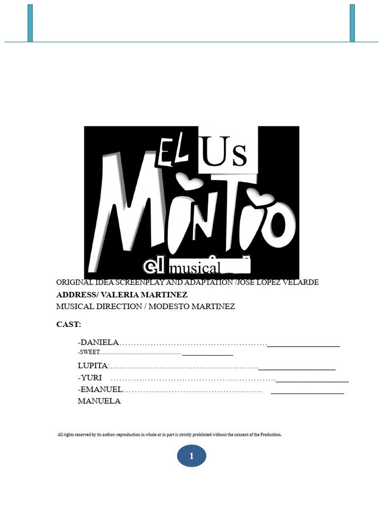 Original Musical Screenplay Overview | PDF