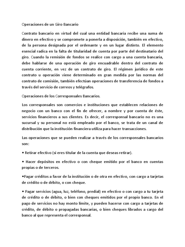 Operaciones de Un Giro Bancario - Copia  Carta de crédito 