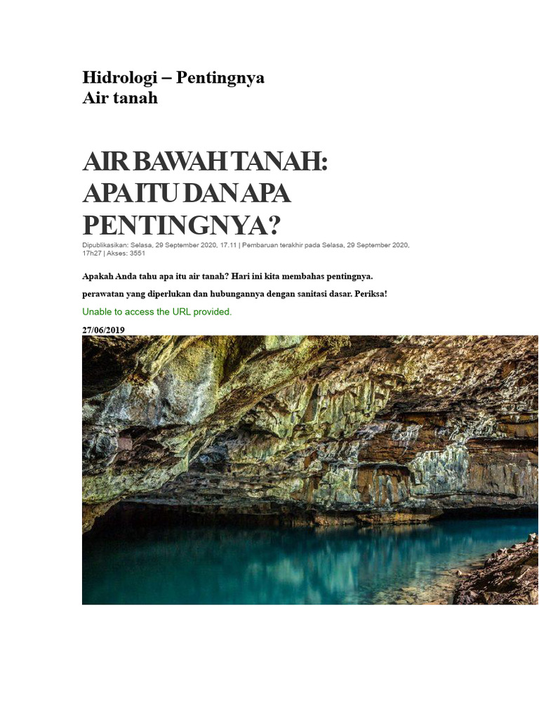Air Tanah dan Pentingnya | PDF