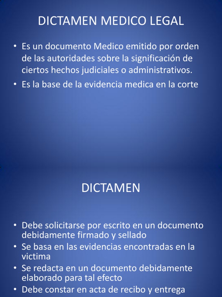 Dictamen Medico Legal