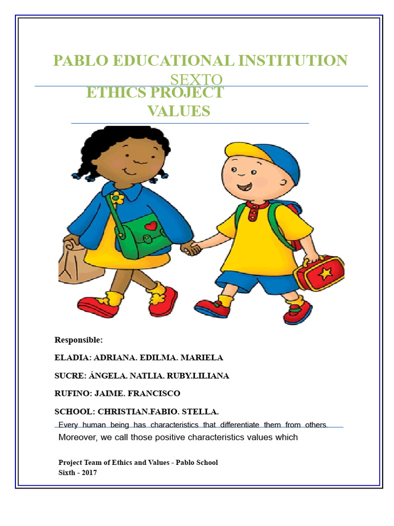 Ethics and Values Education Project | PDF | Value (Ethics) | Truth