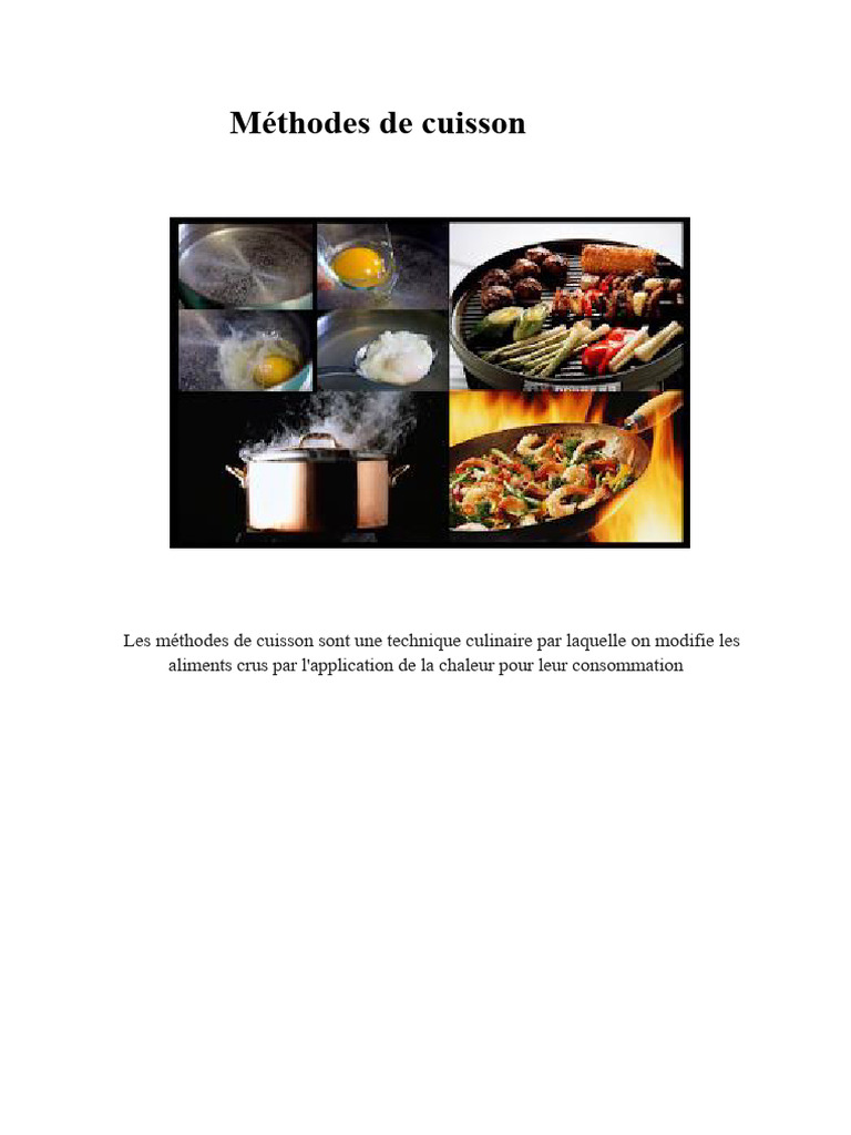 Techniques de cuisson essentielles | PDF | Cuisine | Nourritures