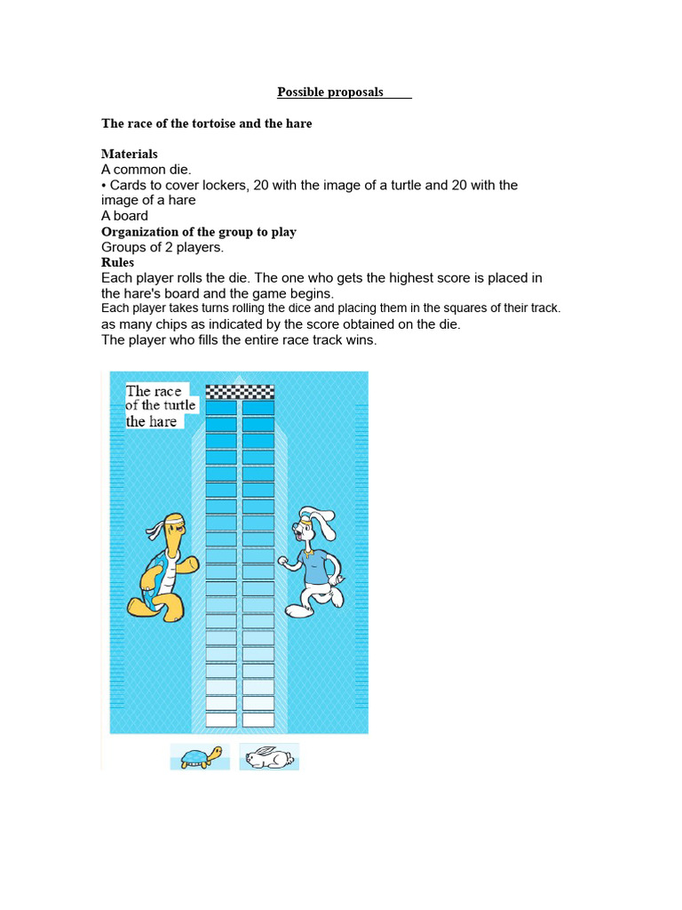 Tortoise and Hare Math Game Guide | PDF | Learning | Cognition