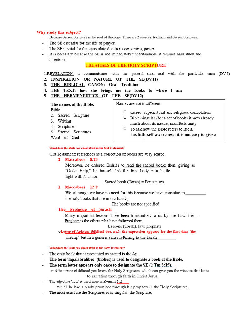 Understanding Sacred Scripture's Role | PDF | Bible | Revelation