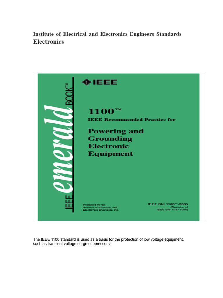 IEEE 1100 Standard Overview | PDF