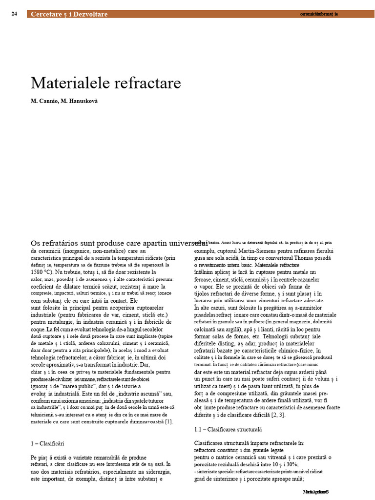 Materialele Refractare | PDF