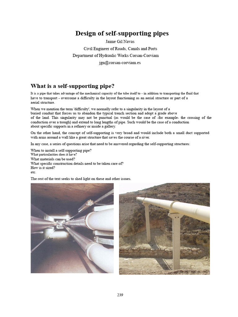 Design of Self-Supporting Pipes | PDF | Pipe (Fluid Conveyance ...
