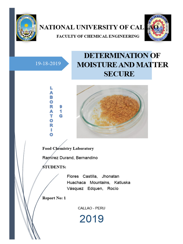 Moisture Content Analysis in Food | PDF | Water | Chemical Polarity