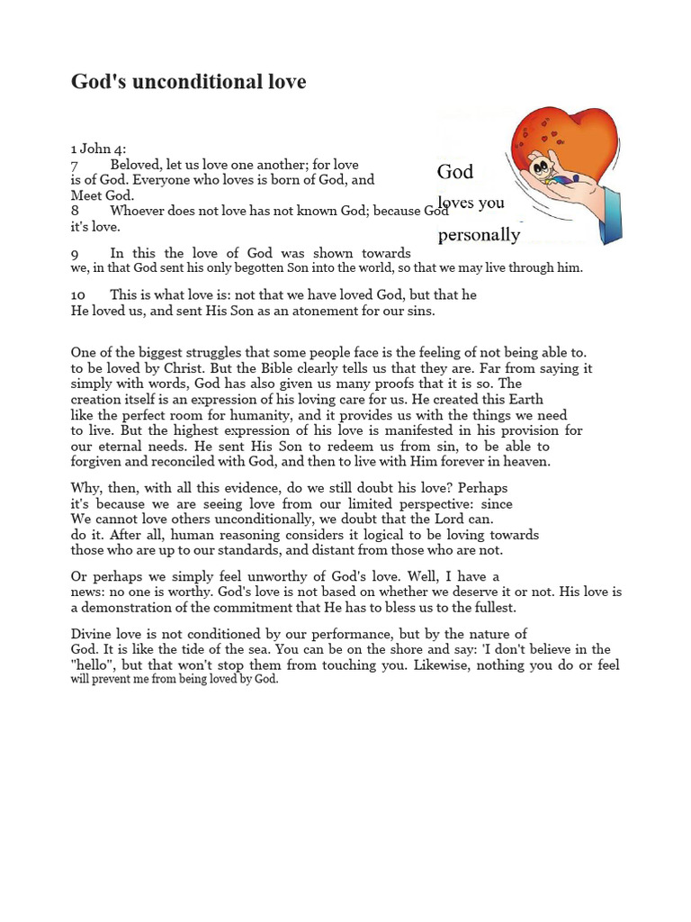 The Unconditional Love of God | PDF | Love | God