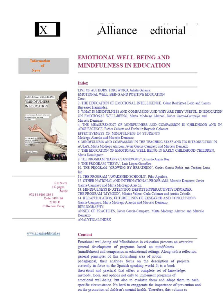 Emotional Wellbeing and Mindfulness in Education | PDF | Mindfulness ...
