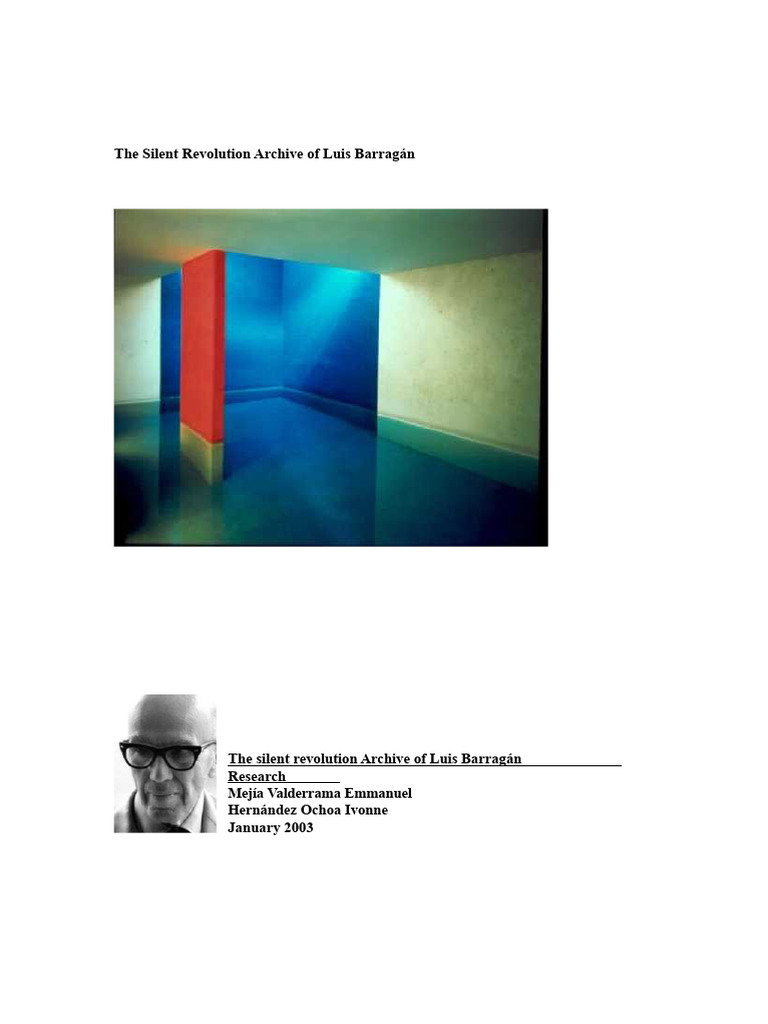 8315 - The Quiet Revolution Archive of Luis Barragan | PDF