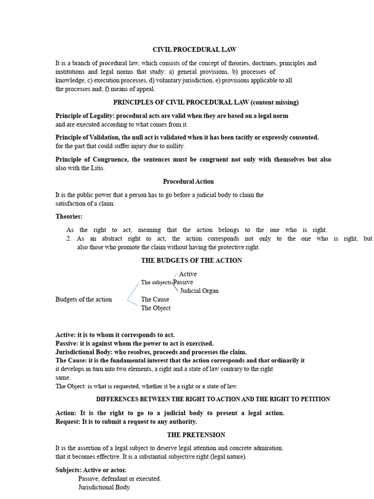 Overview of Civil Procedural Law | PDF | Lawsuit | Evidence