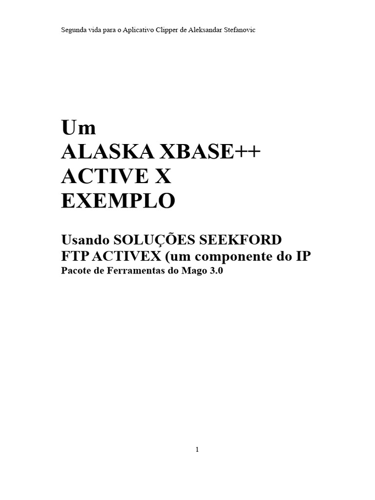 Exemplo de ActiveX Xbase++ Do Alasca | PDF | Protocolo de transferência ...