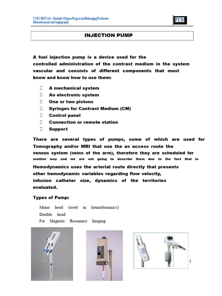 Bioimaging Production: Injection Pump Guide | PDF | Hemodynamics ...