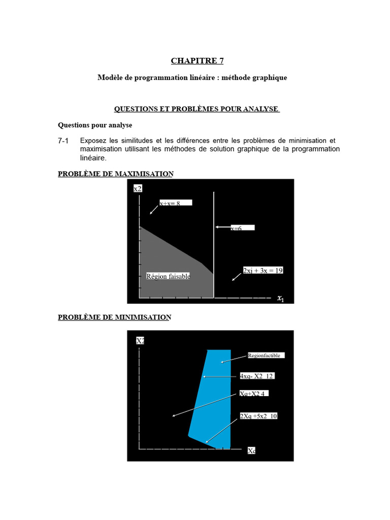 Programmation linéaire : méthodes graphiques | PDF | Optimisation ...