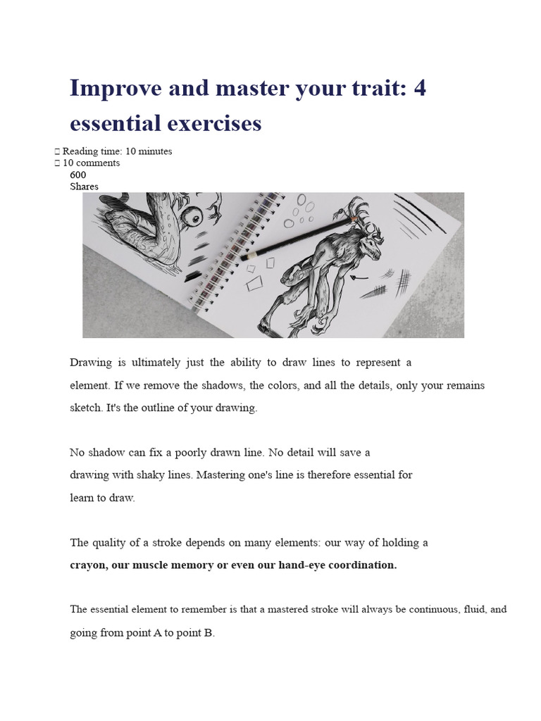 Master Drawing Lines: 4 Essential Exercises | PDF | Drawing | Hand