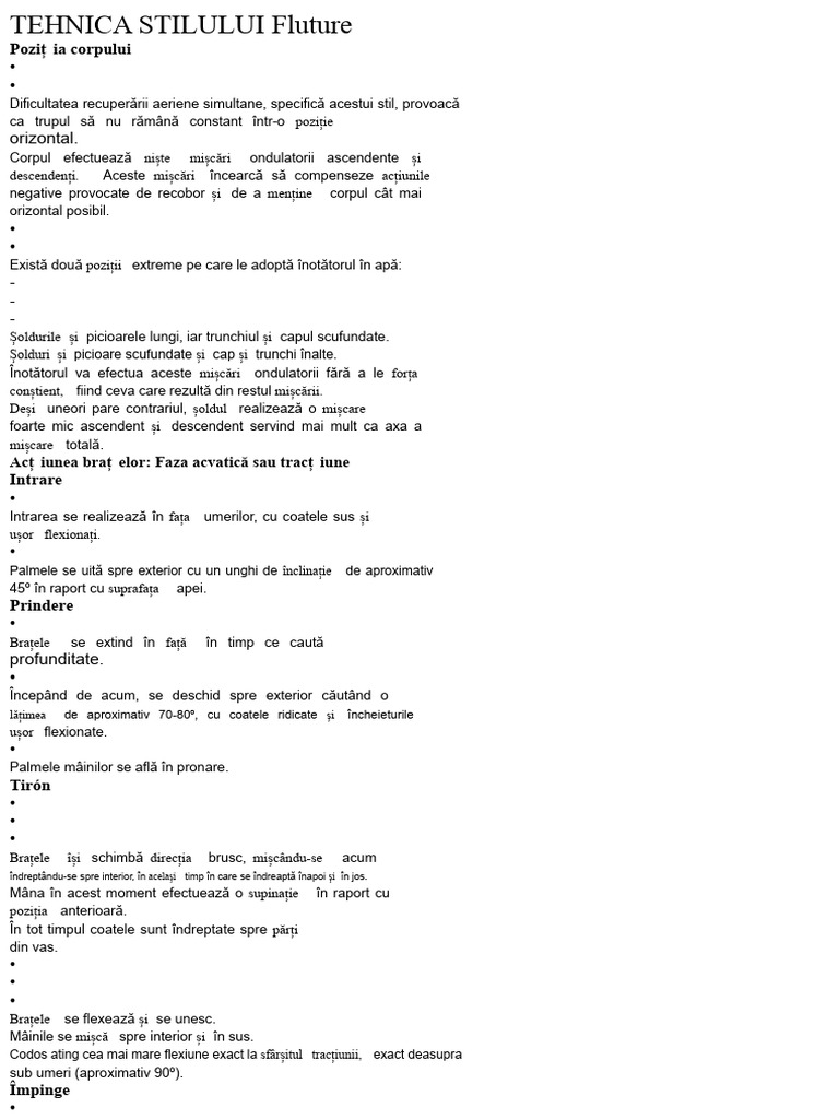 Tehnica Stilului Fluture | PDF