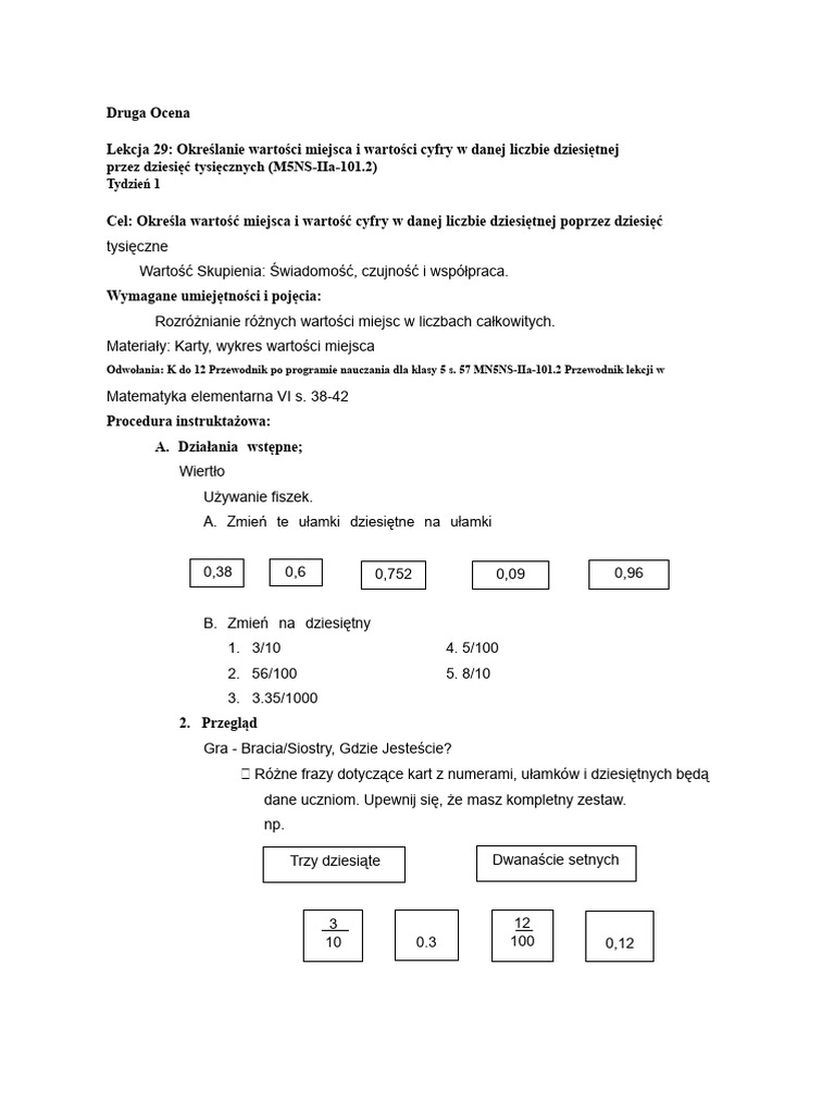 QRT 2 TG Lekcja 29 | PDF