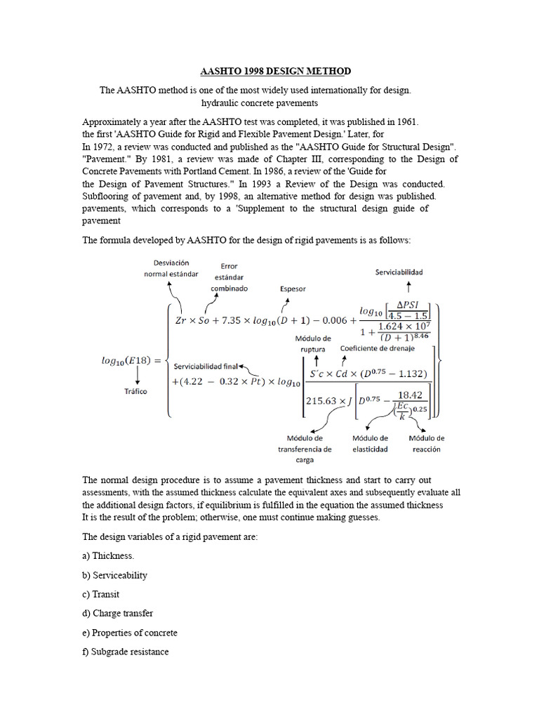 AASHTO 1998 Rigid Pavement Design Guide | PDF | Road Surface | Young's ...