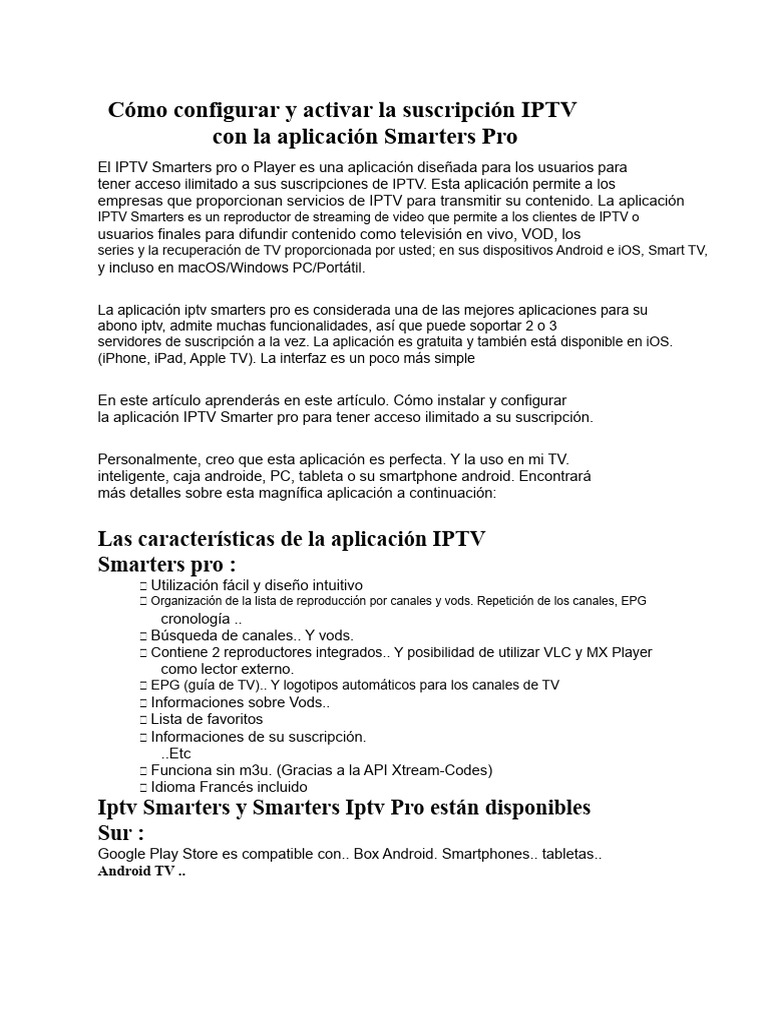 Tutorial IPTV Smarter pro | PDF | Android (sistema operativo) | Ios