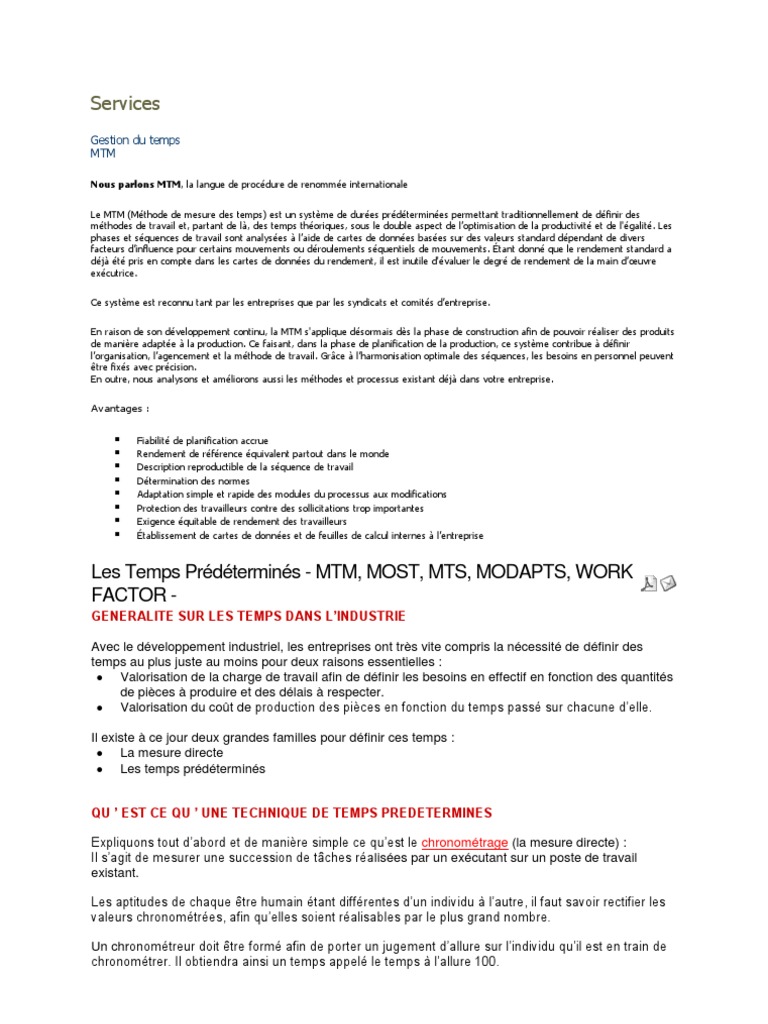 MTM | PDF | Lean (production) | Business
