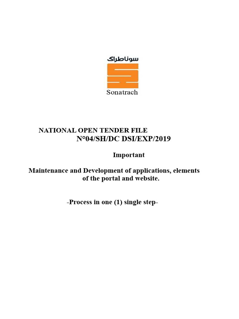 National Open Tender for Application Maintenance | PDF | Specification ...