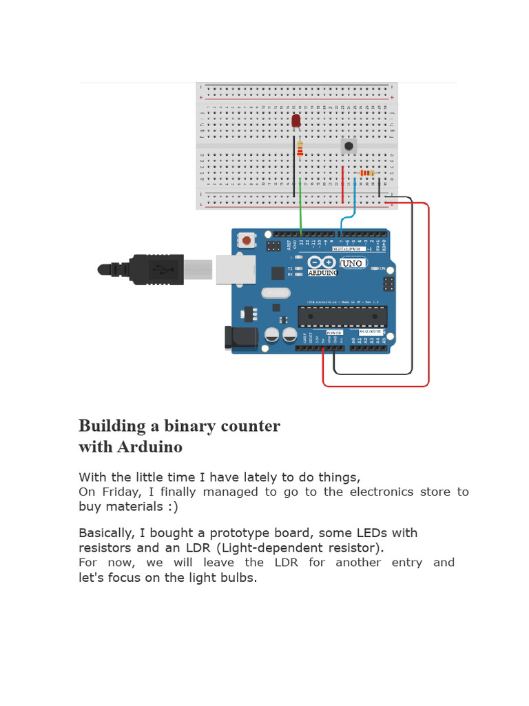 Arduino Binary Counter Tutorial | PDF | Arduino | Computer Engineering