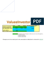 P&amp C Assumptions