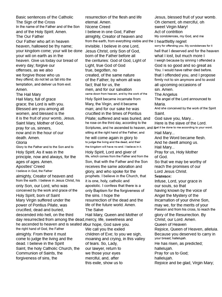Catholic Prayers and Creeds Guide | PDF | God The Father | God In ...