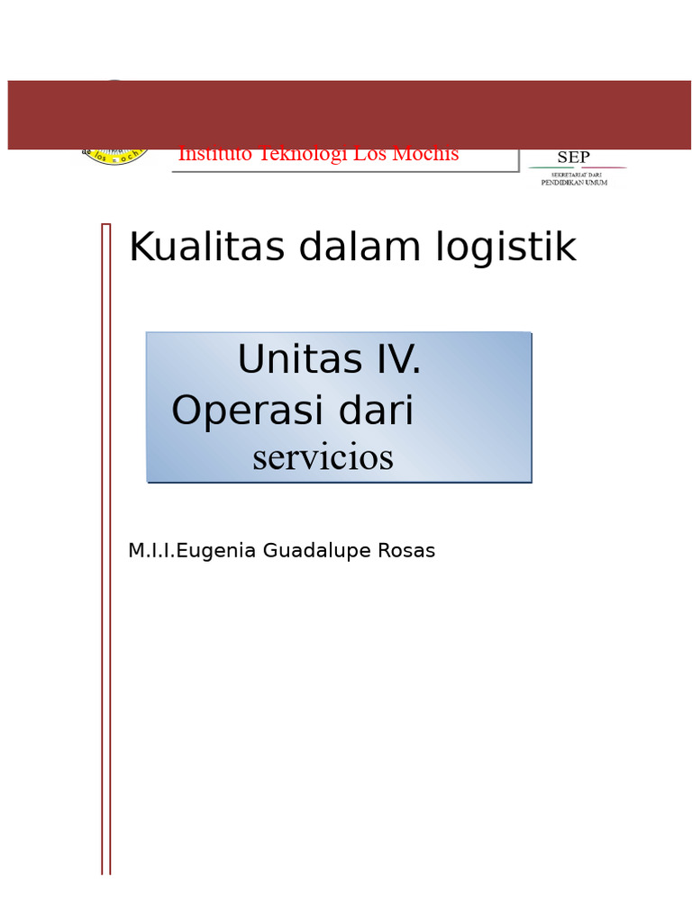 Unit Iv. Operasi Layanan | PDF