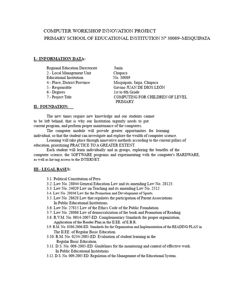 Computer Workshop for Primary Students | PDF | Science | Computing