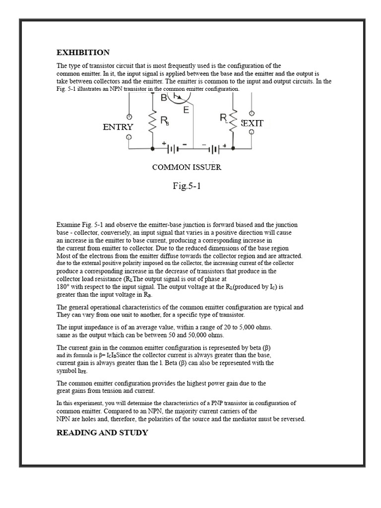 Common Emitter Transistor Circuit Analysis | PDF | Bipolar Junction ...