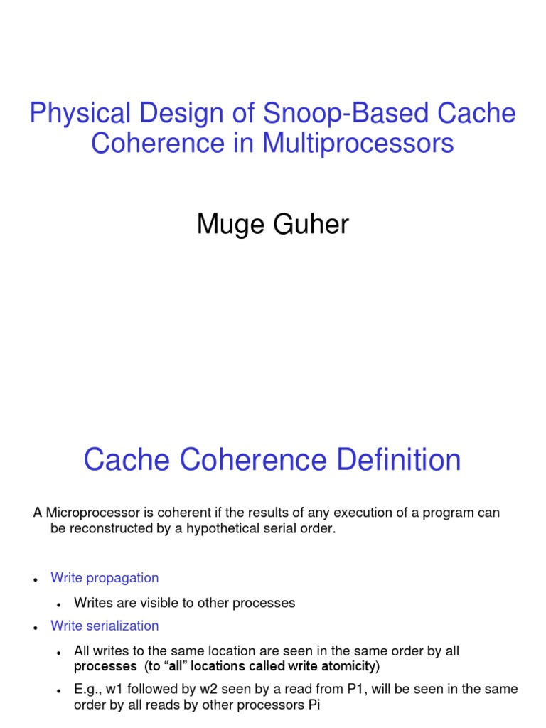 Multiprocessor Cache Coherence Design | PDF | Cpu Cache | Operating ...