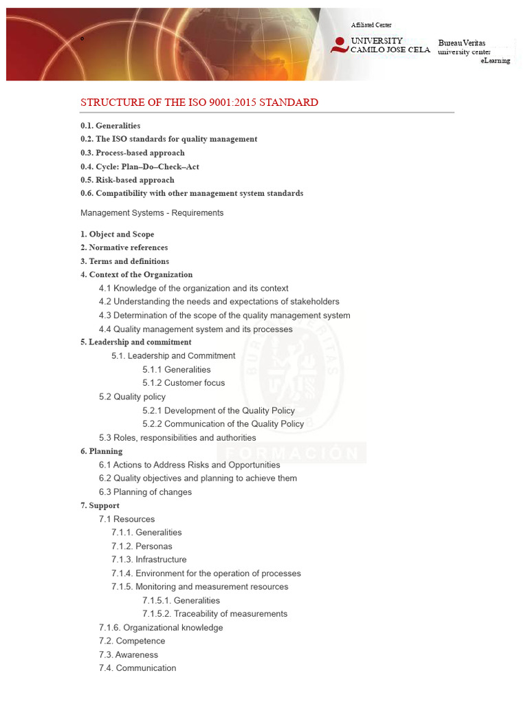 ISO 9001:2015 Standard Structure Guide | PDF | Quality Management ...