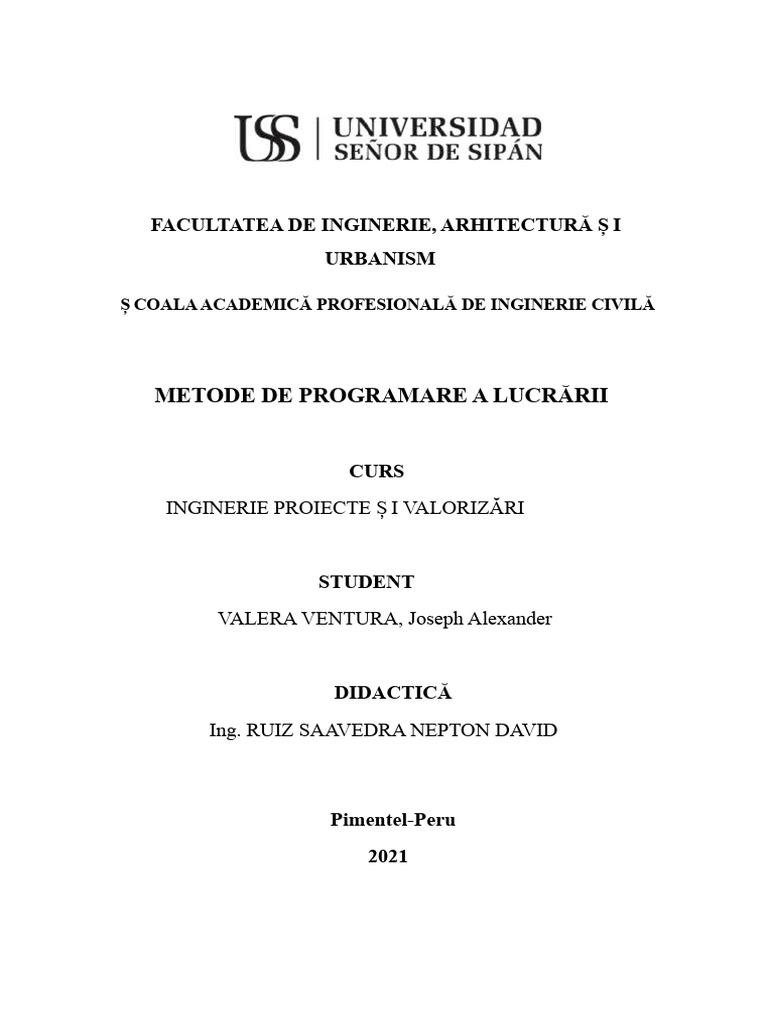 Metode de Programare A Lucrărilor | PDF