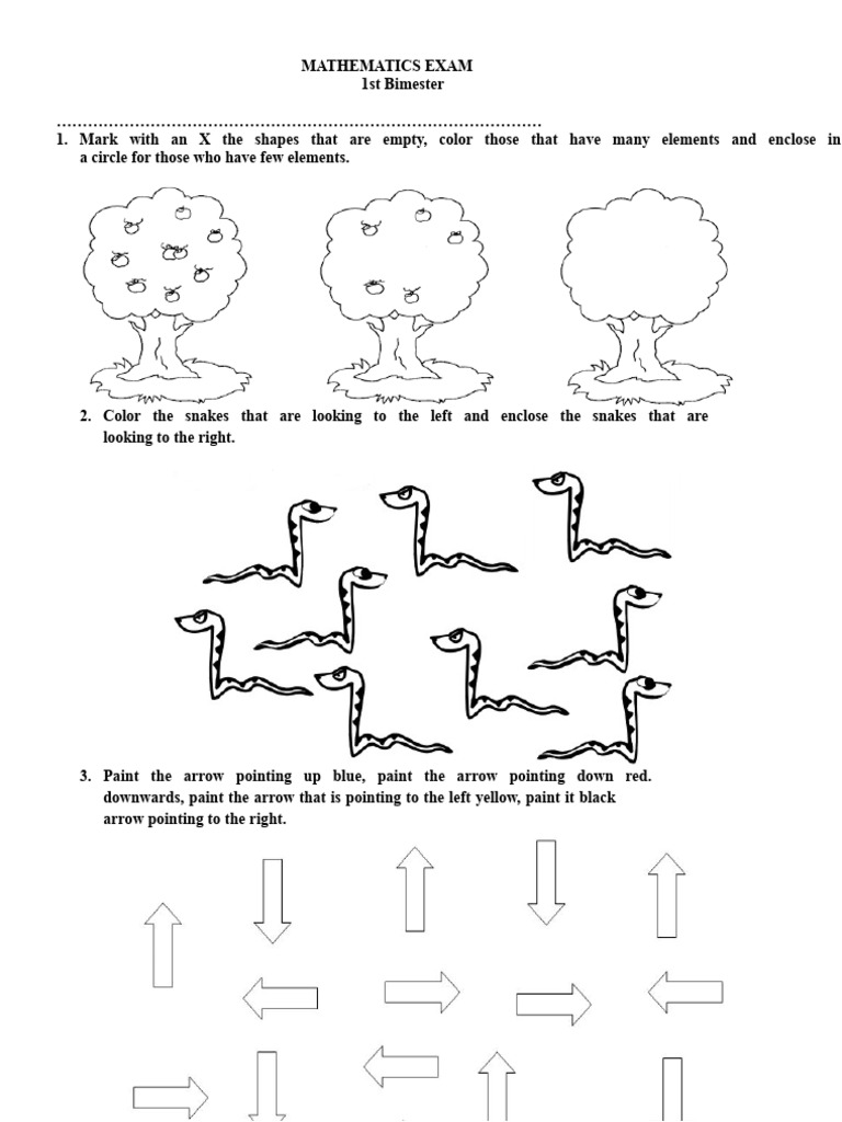 First Grade Math Exam | PDF