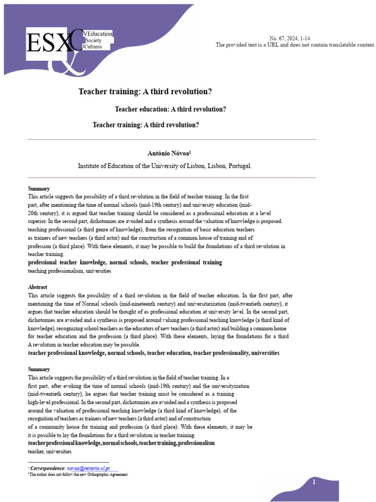 Third Revolution in Teacher Training | PDF | Teachers | Teacher Education