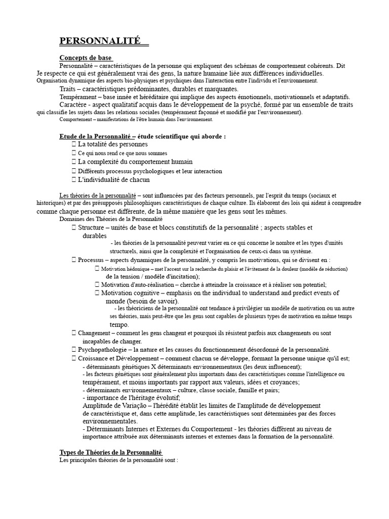 Comprendre la personnalité humaine | PDF | Introversion et extraversion ...