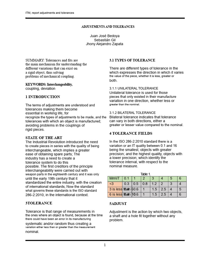 Adjustments and Tolerances | PDF | Engineering Tolerance
