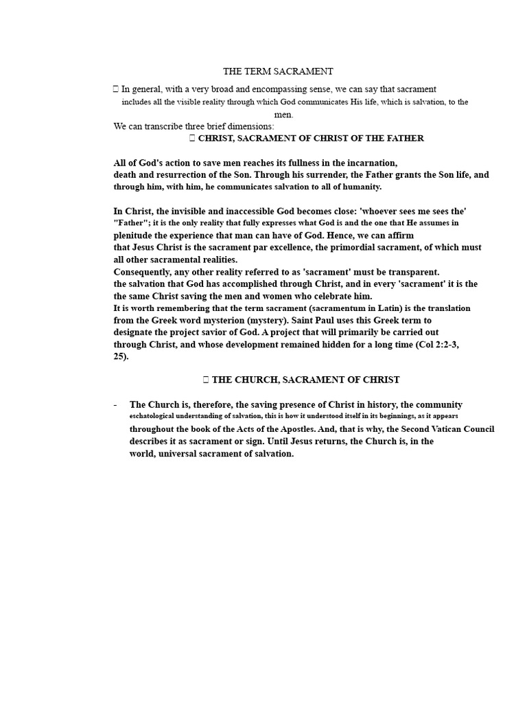 Understanding Sacraments and Eucharist | PDF | Eucharist | Last Supper