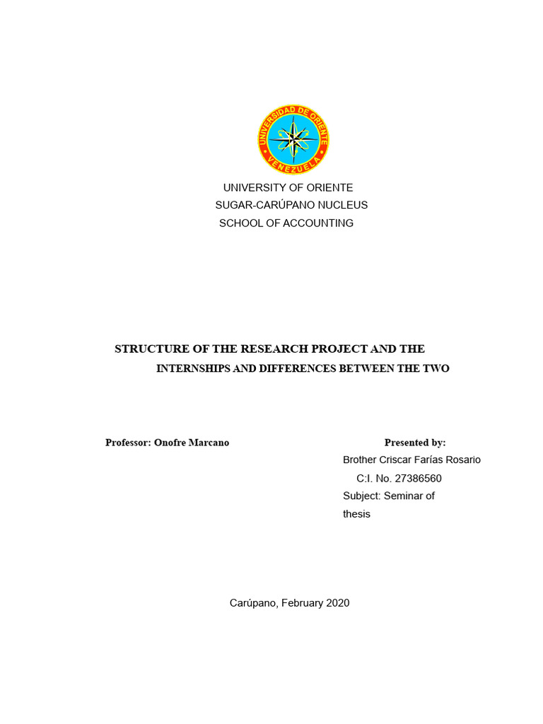 Research Project vs. Internship Structure | PDF | Hypothesis | Methodology